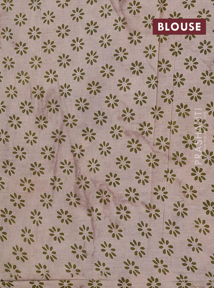 Green & Magenta Pink Kalamkari Cotton Saree
