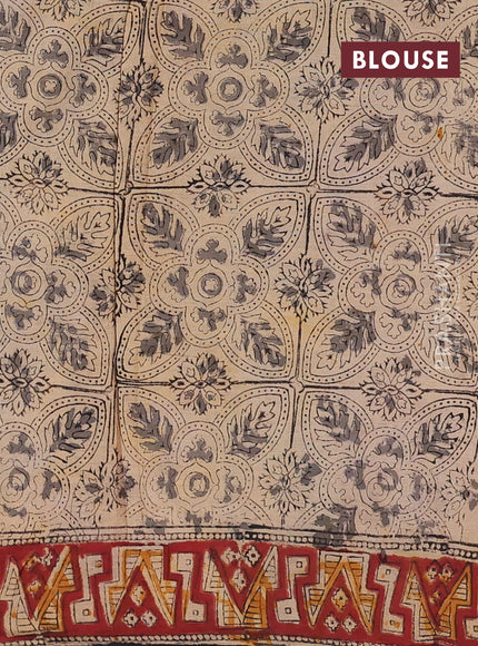 Black & Maroon Kalamkari Cotton Saree