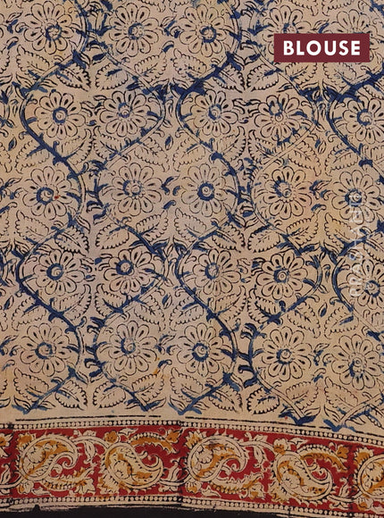 Black & Maroon Kalamkari Cotton Saree