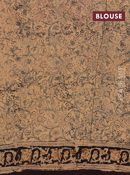 Coffee Brown & Black Kalamkari Cotton Saree