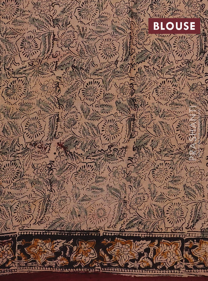 Coffee Brown & Black Kalamkari Cotton Saree