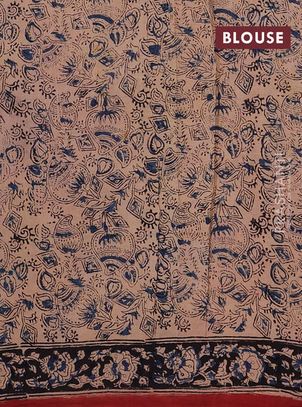 Maroon & Black Kalamkari Cotton Saree