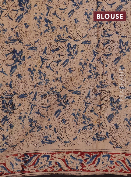 Black & Maroon Kalamkari Cotton Saree