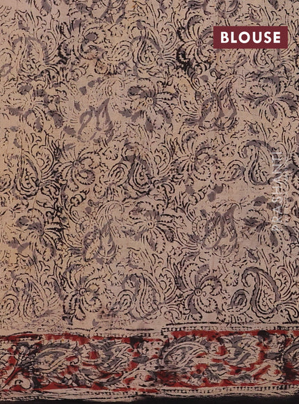 Black & Maroon Kalamkari Cotton Saree
