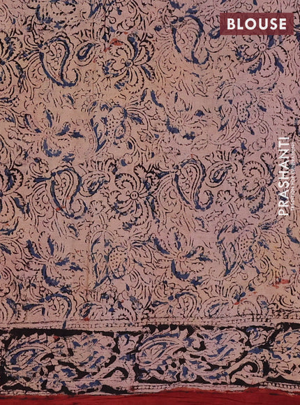 Maroon & Black Kalamkari Cotton Saree