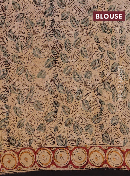 Black & Maroon Kalamkari Cotton Saree