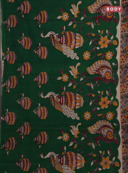 Green & Yellow Kalamkari Cotton Saree