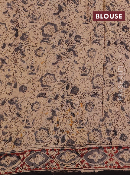 Black & Maroon Kalamkari Cotton Saree