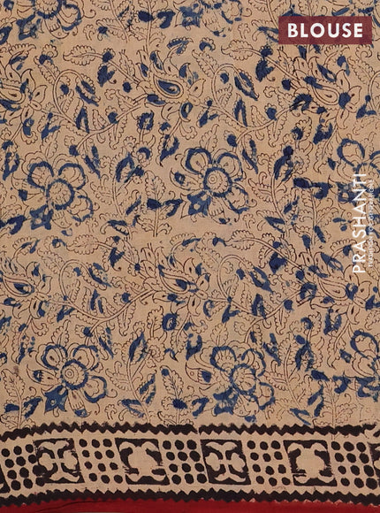 Maroon & Black Kalamkari Cotton Saree