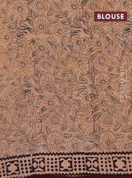 Coffee Brown & Black Kalamkari Cotton Saree