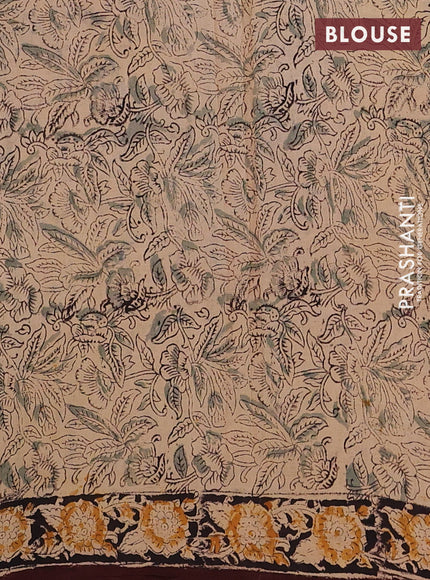 Coffee Brown & Black Kalamkari Cotton Saree