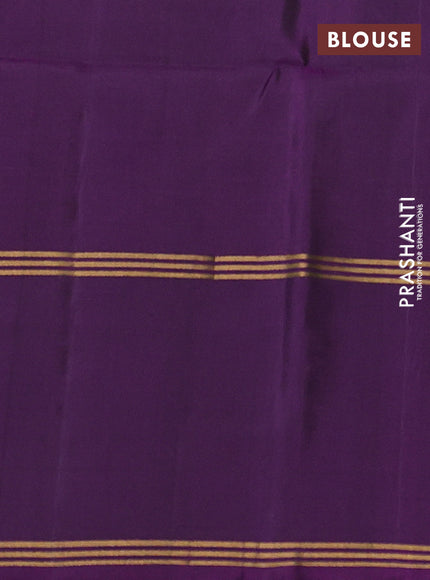 Green & Violet Pure Soft Silk Saree - Buttas