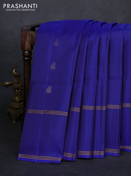 Blue Pure Soft Silk Saree - Buttas