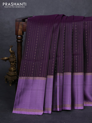 Purple & Lavender Pure Soft Silk Saree - Buttas