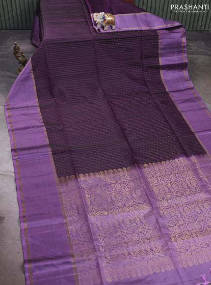 Purple & Lavender Pure Soft Silk Saree - Buttas