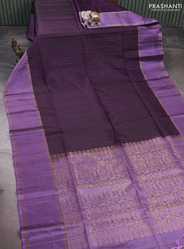 Purple & Lavender Pure Soft Silk Saree - Buttas