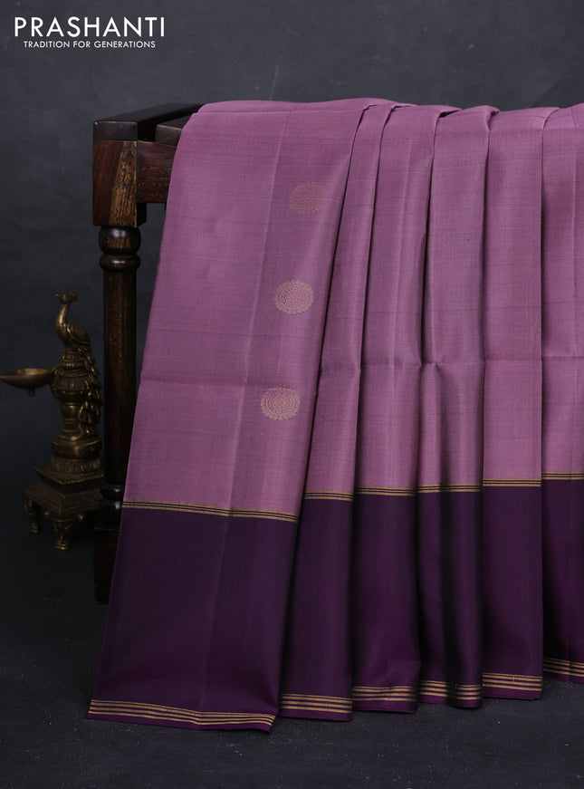Onion Pink & Violet Pure Soft Silk Saree - Buttas