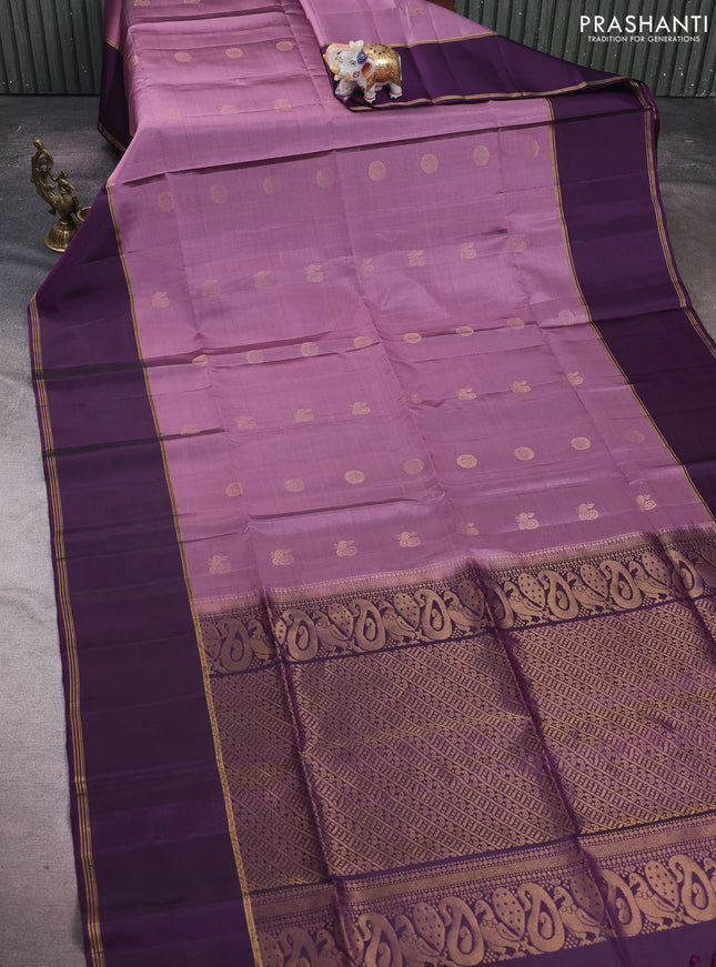 Onion Pink & Violet Pure Soft Silk Saree - Buttas