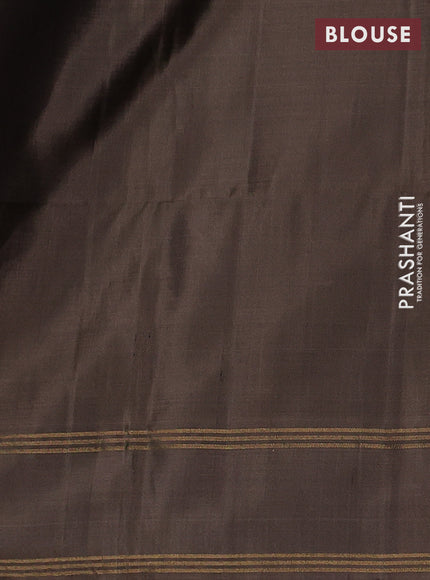 Purple & Grey Pure Soft Silk Saree - Buttas