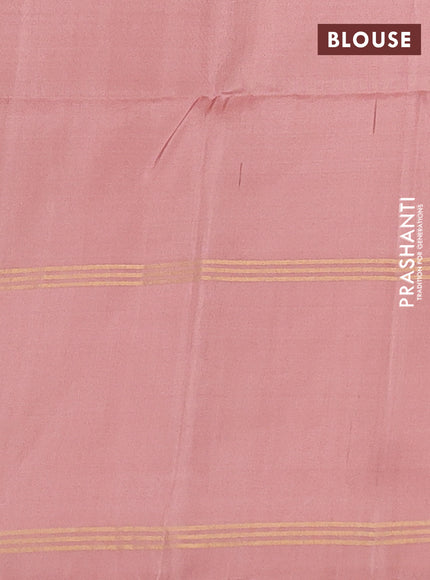 Pastel Peach & Peach Pure Soft Silk Saree - Buttas