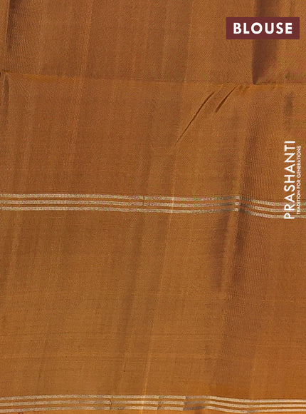 Black & Mustard Yellow Pure Soft Silk Saree - Buttas