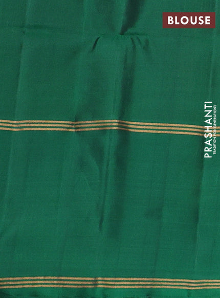 Mustard Green & Green Pure Soft Silk Saree - Buttas