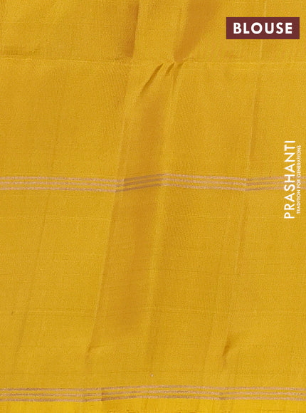 Beige & Yellow Pure Soft Silk Saree - Buttas