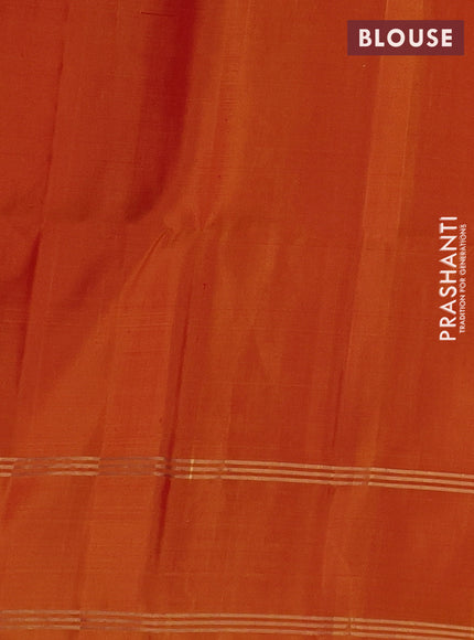 Red & Orange Pure Soft Silk Saree - Buttas