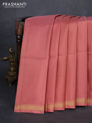 Peach   & Red Pure Soft Silk Saree - Buttas