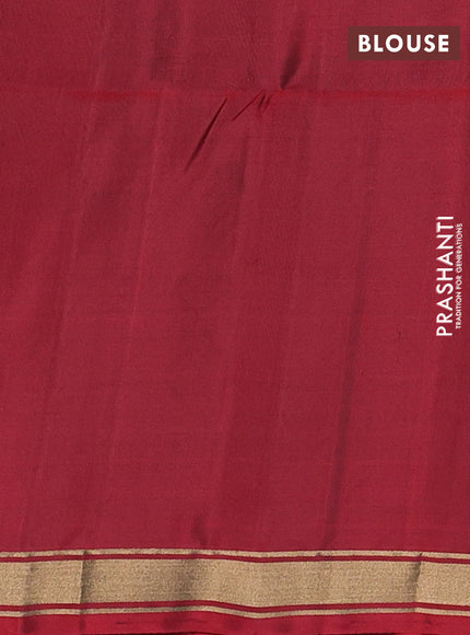 Peach   & Red Pure Soft Silk Saree - Buttas