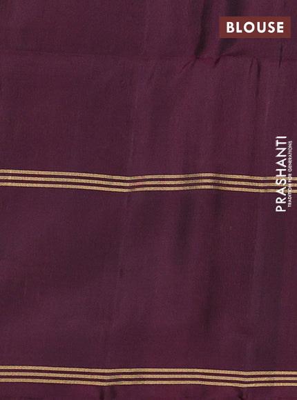 Mustard Yellow & Wine Pure Soft Silk Saree - Buttas