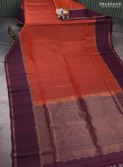 Rust & Wine Pure Soft Silk Saree - Buttas