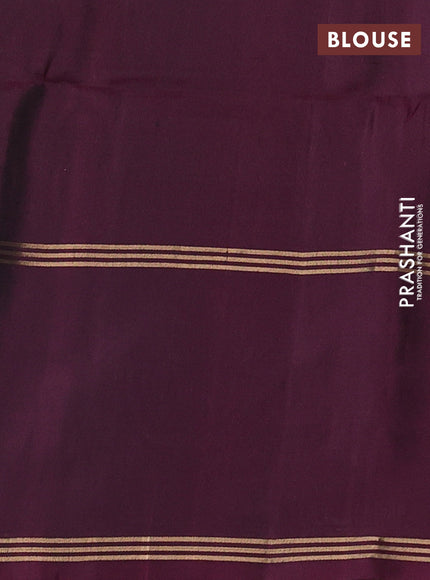 Rust & Wine Pure Soft Silk Saree - Buttas