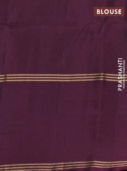 Green & Wine Pure Soft Silk Saree - Buttas