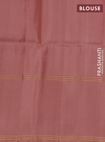 Pastel Peach & Peach    Pure Soft Silk Saree - Buttas