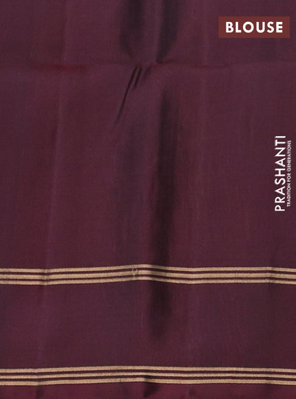 Grey & Maroon Pure Soft Silk Saree - Buttas