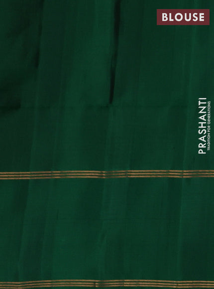 Mustard Yellow & Green Pure Soft Silk Saree - Buttas