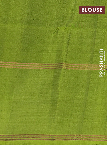 Purple & Green Pure Soft Silk Saree - Buttas
