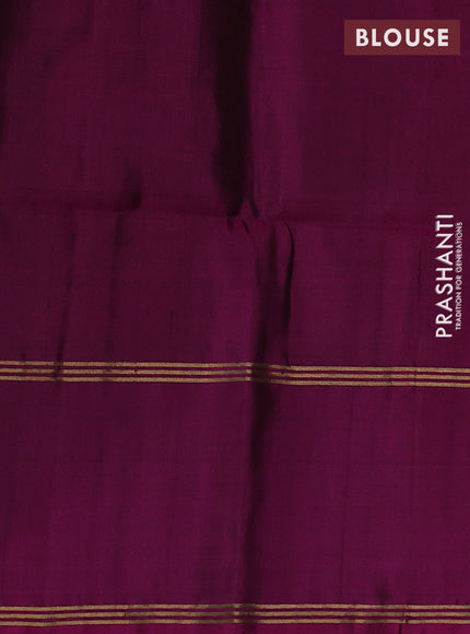 Black & Magenta Pink Pure Soft Silk Saree - Buttas