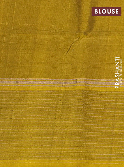 Purple & Mustard Yellow Pure Soft Silk Saree - Buttas