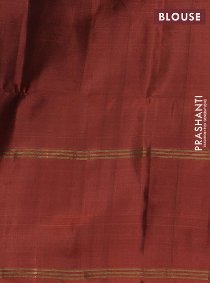 Violet & Orange Pure Soft Silk Saree - Buttas