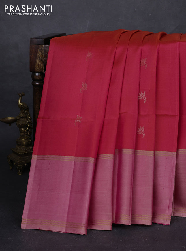 Pink & Pastel Pink Pure Soft Silk Saree - Buttas