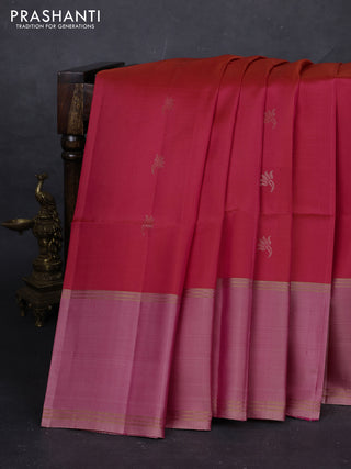 Pink & Pastel Pink Pure Soft Silk Saree - Buttas