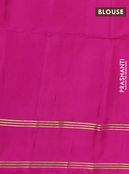 Orange & Pink Pure Soft Silk Saree - Buttas