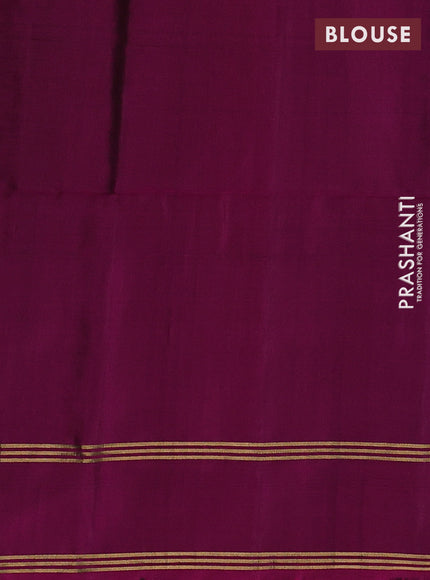 Violet & Magenta Pink Pure Soft Silk Saree - Buttas