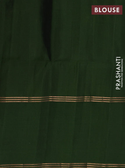Maroon & Sap Green Pure Soft Silk Saree - Buttas