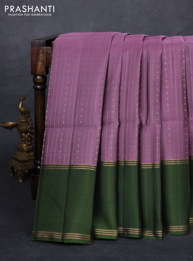 Onion Pink & Green Pure Soft Silk Saree - Buttas