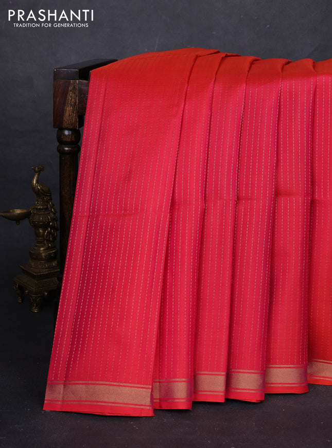 Pink & Green Pure Soft Silk Saree - Buttas
