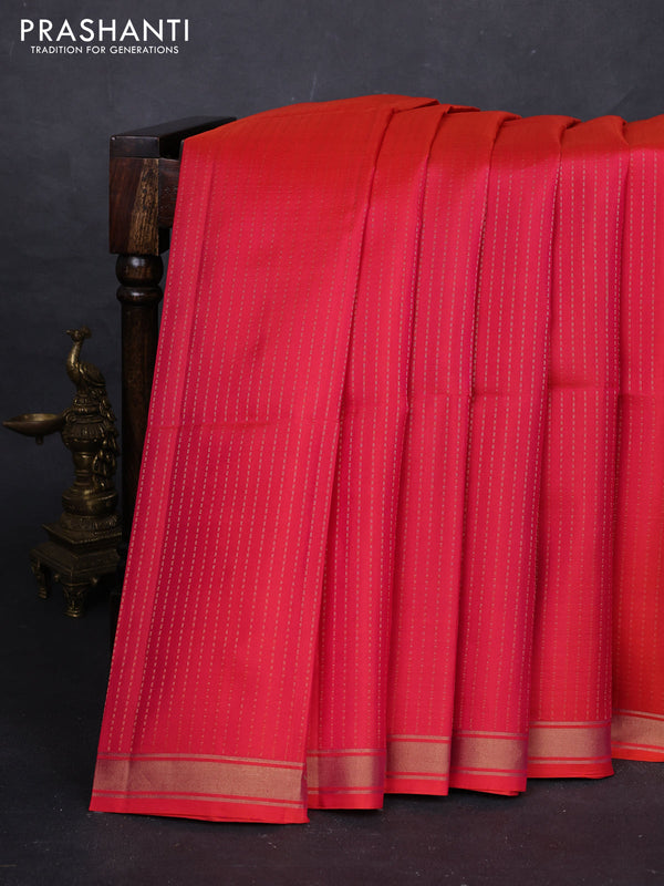 Pink & Green Pure Soft Silk Saree - Buttas