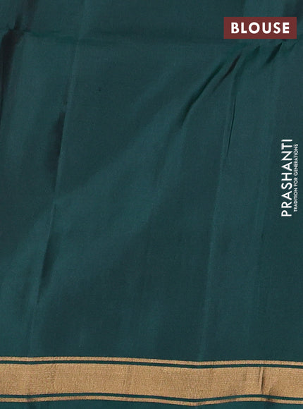 Pink & Green Pure Soft Silk Saree - Buttas